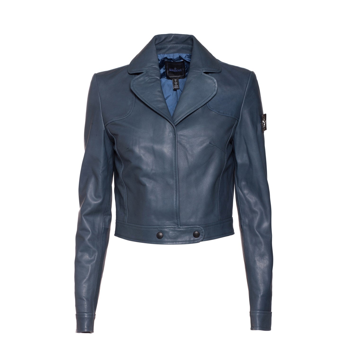 Women's Powder Blue Leather Jacket – Maseratistore