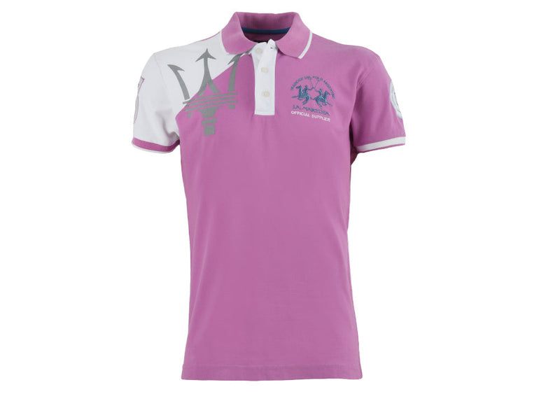 La Martina Men's polo shirt - pink/white
