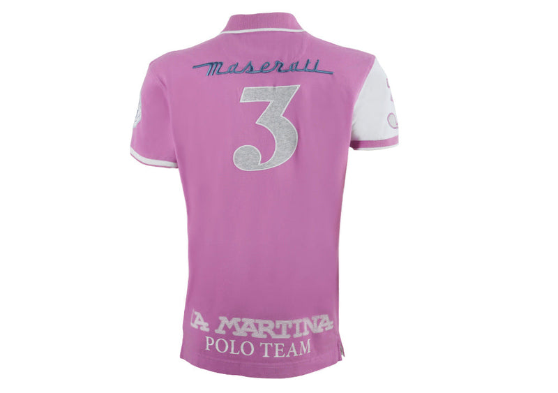 La Martina Men's polo shirt - pink/white