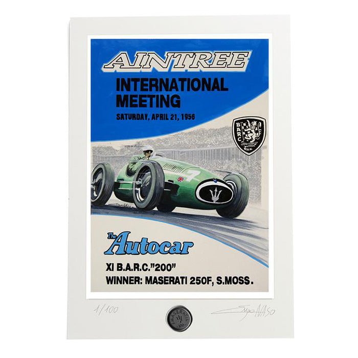 Lithograph no. 56 Great Britain 1956 Maserati 250F - Stirling Moss