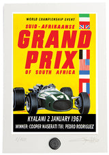 Lithograph no. 88 South Africa 1967 Cooper Maserati - Pedro Rodriguez