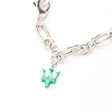 Aquamarine Trident Charm Bracelet