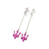 Pink Trident Pendant Earrings