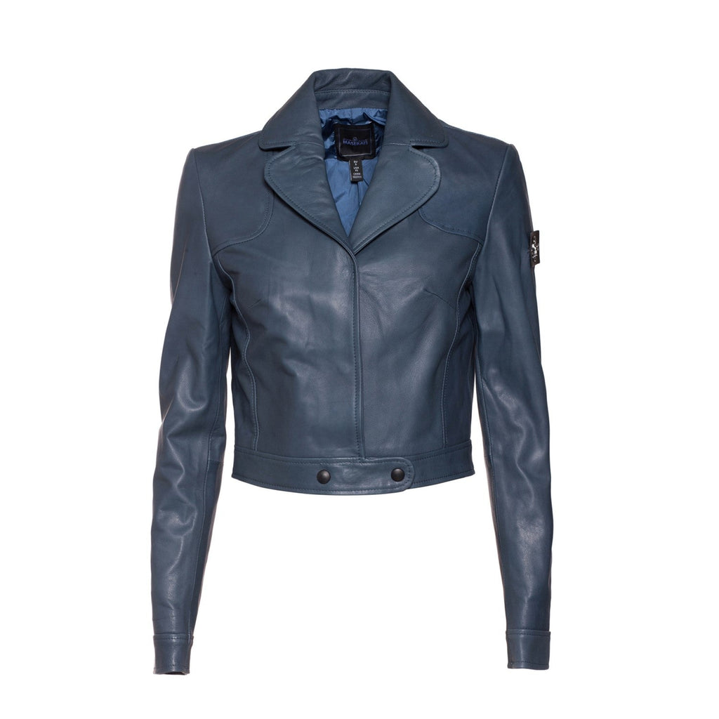 Women\'s Powder Leather Maseratistore Blue – Jacket