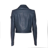 Women's Powder Blue Leather Jacket