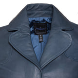 Women's Powder Blue Leather Jacket