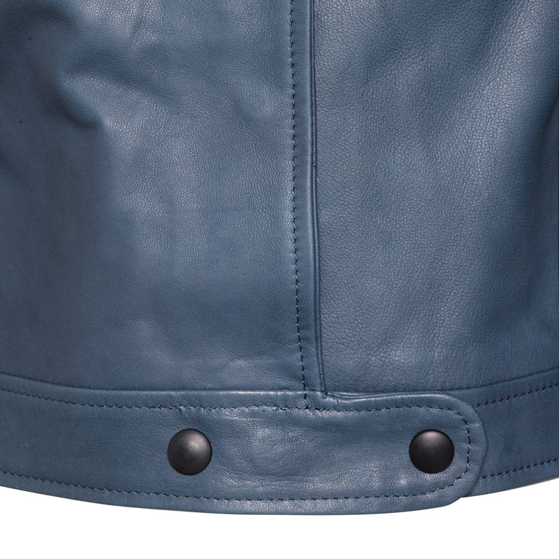 Women's Powder Blue Leather Jacket