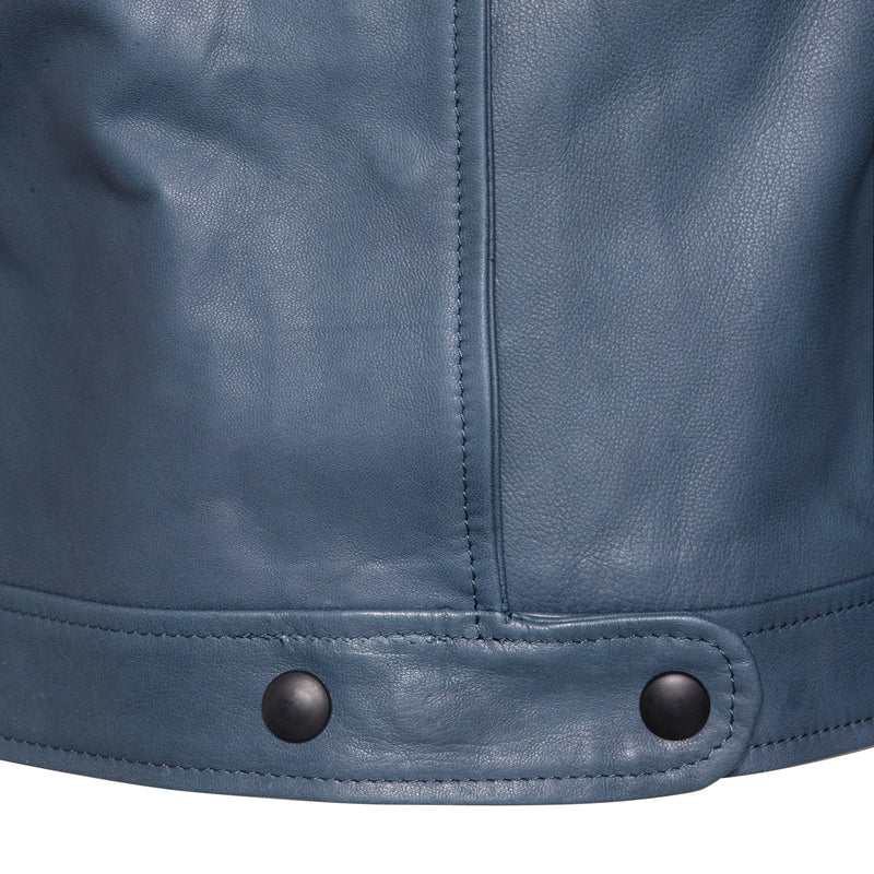 Women\'s Powder Blue Leather Jacket – Maseratistore