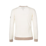 Women's Beige Brown V-Neck Sweater