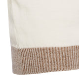 Women's Beige Brown V-Neck Sweater