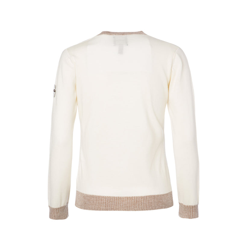 Women's Beige Brown V-Neck Sweater
