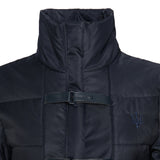 Women's Blue Padded Jacket with Frogs
