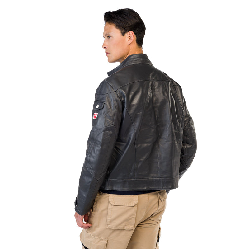 MEN'S CHARCOAL LEATHER JACKET – Maseratistore