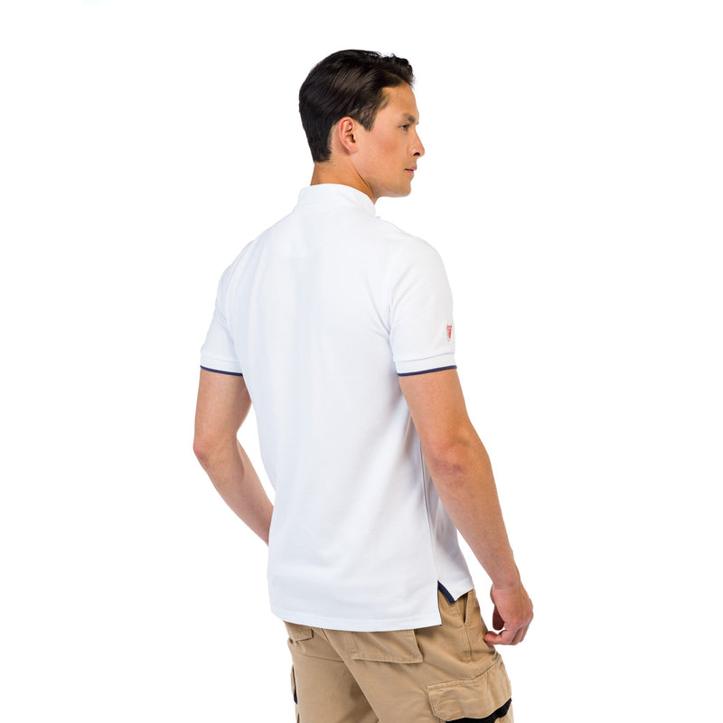 MEN'S WHITE CONVERTIBLE PILOT NECK POLO SHIRT – Maseratistore