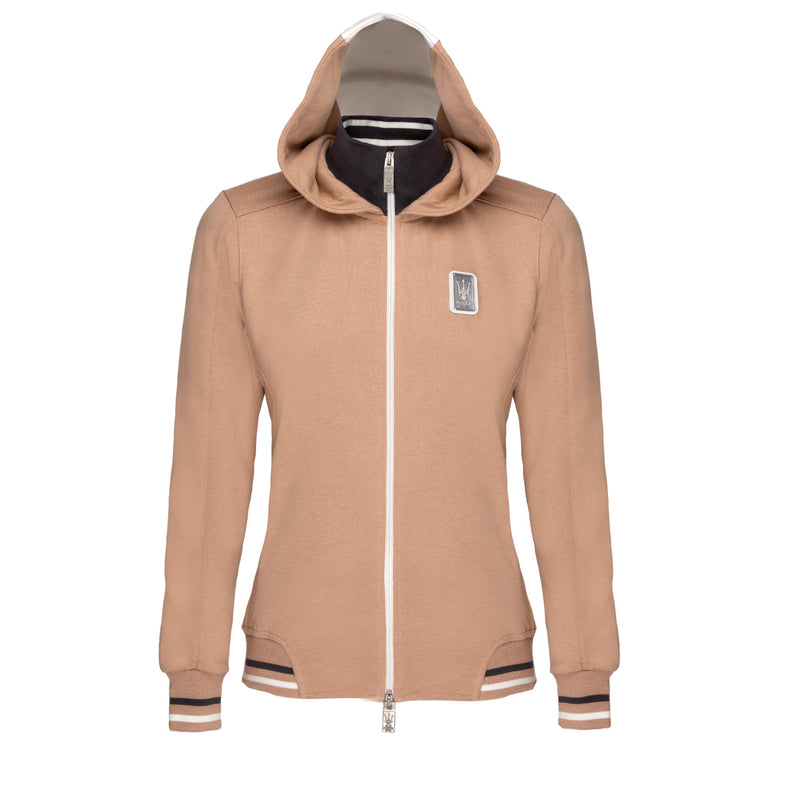 WOMEN'S FULL ZIP SWEATSHIRT, BEIGE
