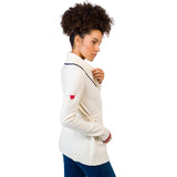 WOMENâ€™S SHAWL COLLAR JACKET WITH BELT, WHITE