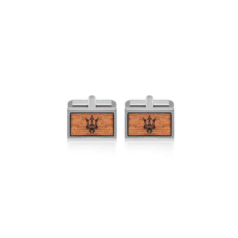 Brass and wood cufflinks