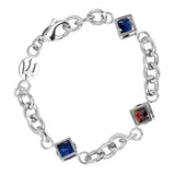 WOMEN'S BRACELET WITH NATURAL BLUE AND RED STONES