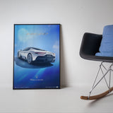 Design Poster MC20 Rear View Blue - Collector's Edition