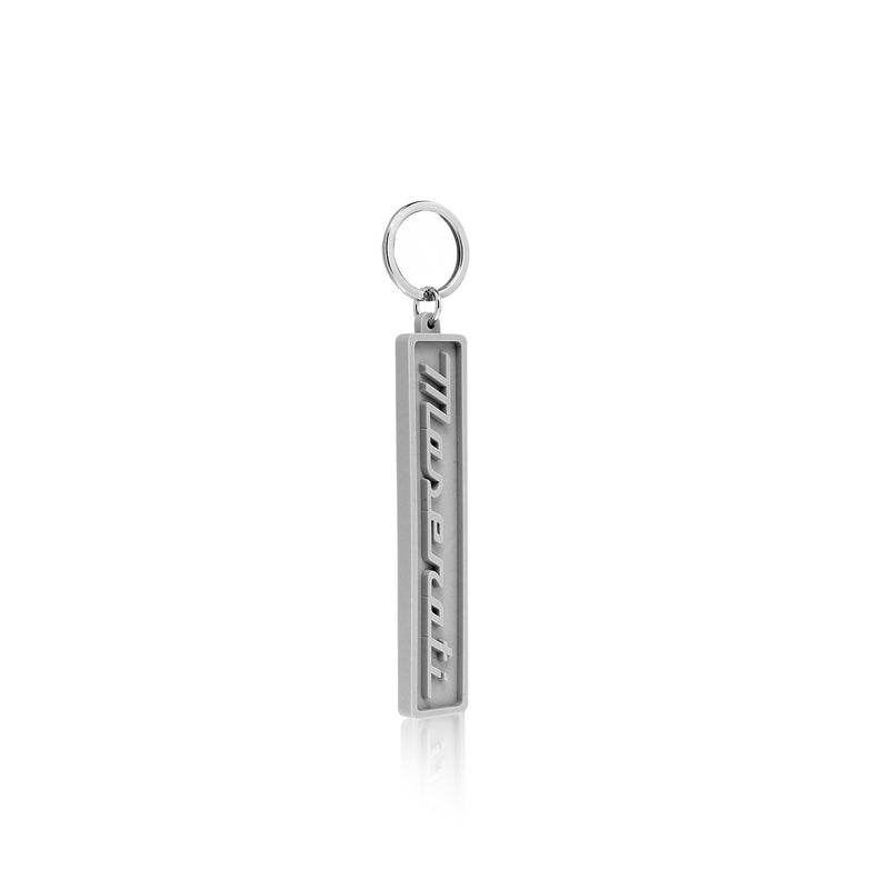 Grey Maserati Script Keychain