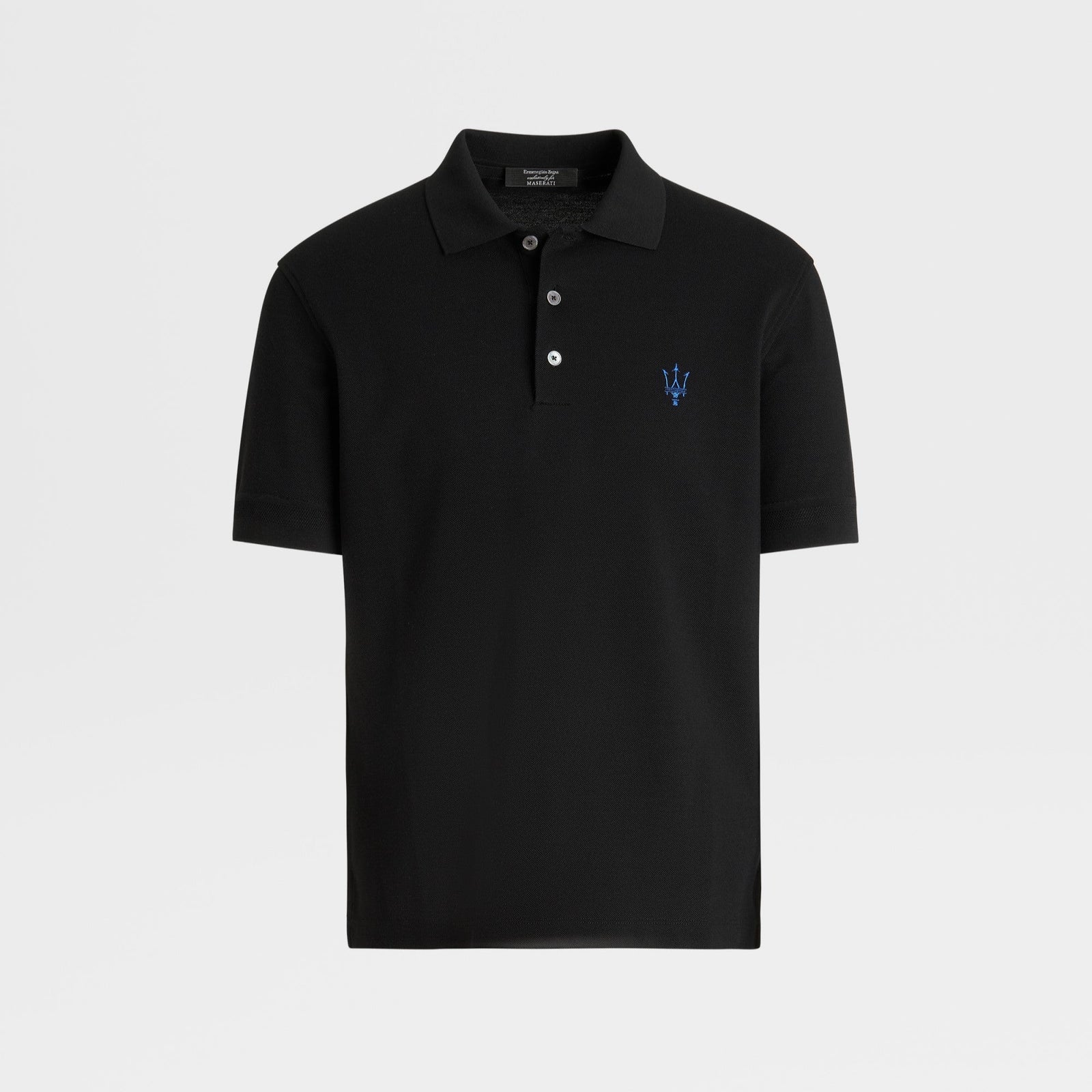 Maserati Black Cotton Piquet Short-sleeve Polo � Maseratistore